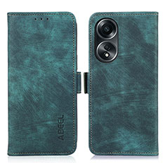 Funda de Cuero Cartera con Soporte Carcasa K07Z para Oppo A58 5G Verde