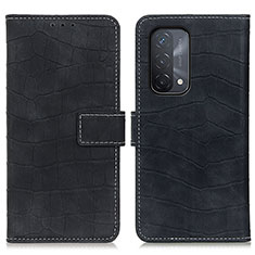 Funda de Cuero Cartera con Soporte Carcasa K07Z para Oppo A74 5G Negro