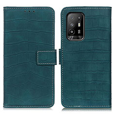 Funda de Cuero Cartera con Soporte Carcasa K07Z para Oppo A95 5G Verde