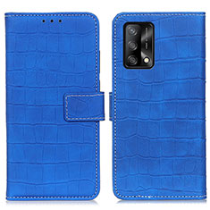 Funda de Cuero Cartera con Soporte Carcasa K07Z para Oppo F19 Azul