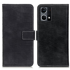 Funda de Cuero Cartera con Soporte Carcasa K07Z para Oppo F21 Pro 4G Negro