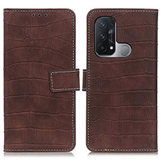 Funda de Cuero Cartera con Soporte Carcasa K07Z para Oppo Reno5 A Marron