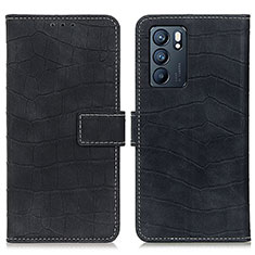 Funda de Cuero Cartera con Soporte Carcasa K07Z para Oppo Reno6 5G Negro