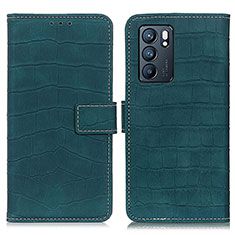 Funda de Cuero Cartera con Soporte Carcasa K07Z para Oppo Reno6 5G Verde