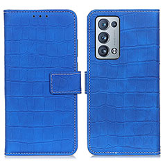 Funda de Cuero Cartera con Soporte Carcasa K07Z para Oppo Reno6 Pro 5G Azul