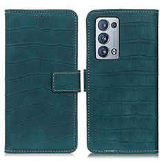 Funda de Cuero Cartera con Soporte Carcasa K07Z para Oppo Reno6 Pro 5G Verde