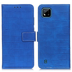 Funda de Cuero Cartera con Soporte Carcasa K07Z para Realme C11 (2021) Azul