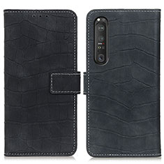 Funda de Cuero Cartera con Soporte Carcasa K07Z para Sony Xperia 1 III Negro