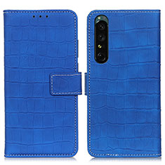 Funda de Cuero Cartera con Soporte Carcasa K07Z para Sony Xperia 1 IV Azul