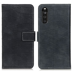 Funda de Cuero Cartera con Soporte Carcasa K07Z para Sony Xperia 10 III SO-52B Negro