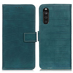 Funda de Cuero Cartera con Soporte Carcasa K07Z para Sony Xperia 10 III SOG04 Verde