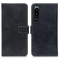 Funda de Cuero Cartera con Soporte Carcasa K07Z para Sony Xperia 5 III Negro