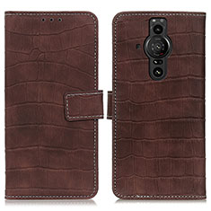 Funda de Cuero Cartera con Soporte Carcasa K07Z para Sony Xperia PRO-I Marron