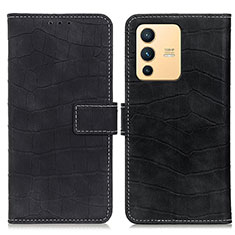 Funda de Cuero Cartera con Soporte Carcasa K07Z para Vivo V23 5G Negro