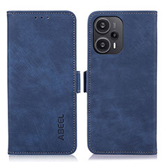 Funda de Cuero Cartera con Soporte Carcasa K07Z para Xiaomi Poco F5 5G Azul