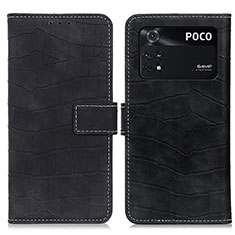 Funda de Cuero Cartera con Soporte Carcasa K07Z para Xiaomi Poco M4 Pro 4G Negro