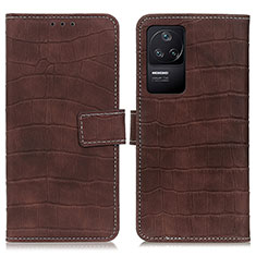 Funda de Cuero Cartera con Soporte Carcasa K07Z para Xiaomi Redmi K40S 5G Marron