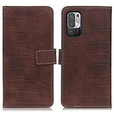 Funda de Cuero Cartera con Soporte Carcasa K07Z para Xiaomi Redmi Note 10 5G Marron