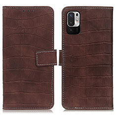 Funda de Cuero Cartera con Soporte Carcasa K07Z para Xiaomi Redmi Note 10 JE 5G Marron