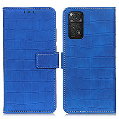 Funda de Cuero Cartera con Soporte Carcasa K07Z para Xiaomi Redmi Note 11 4G (2022) Azul