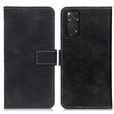 Funda de Cuero Cartera con Soporte Carcasa K07Z para Xiaomi Redmi Note 11 4G (2022) Negro