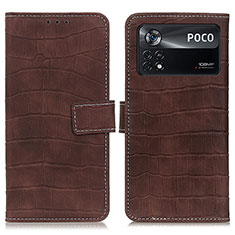 Funda de Cuero Cartera con Soporte Carcasa K07Z para Xiaomi Redmi Note 11E Pro 5G Marron