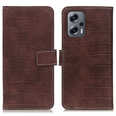 Funda de Cuero Cartera con Soporte Carcasa K07Z para Xiaomi Redmi Note 12T Pro 5G Marron