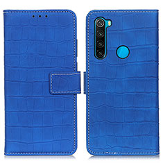 Funda de Cuero Cartera con Soporte Carcasa K07Z para Xiaomi Redmi Note 8 (2021) Azul