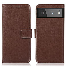 Funda de Cuero Cartera con Soporte Carcasa K08Z para Google Pixel 6 5G Marron