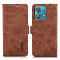 Funda de Cuero Cartera con Soporte Carcasa K08Z para Motorola Moto Edge 40 Neo 5G Marron