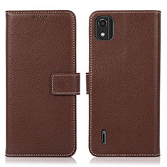 Funda de Cuero Cartera con Soporte Carcasa K08Z para Nokia C2 2nd Edition Marron