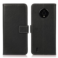 Funda de Cuero Cartera con Soporte Carcasa K08Z para Nokia C200 Negro