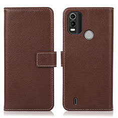 Funda de Cuero Cartera con Soporte Carcasa K08Z para Nokia C21 Plus Marron