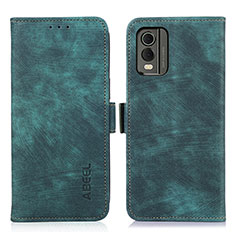 Funda de Cuero Cartera con Soporte Carcasa K08Z para Nokia C210 Verde