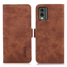 Funda de Cuero Cartera con Soporte Carcasa K08Z para Nokia C32 Marron