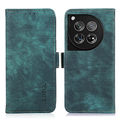 Funda de Cuero Cartera con Soporte Carcasa K08Z para OnePlus 12 5G Verde