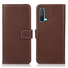 Funda de Cuero Cartera con Soporte Carcasa K08Z para OnePlus Nord CE 5G Marron