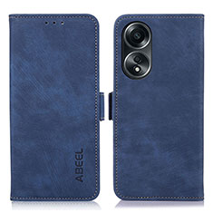 Funda de Cuero Cartera con Soporte Carcasa K08Z para Oppo A38 Azul