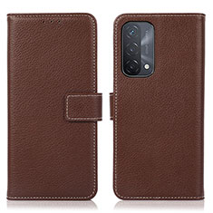 Funda de Cuero Cartera con Soporte Carcasa K08Z para Oppo A54 5G Marron