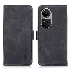 Funda de Cuero Cartera con Soporte Carcasa K08Z para Oppo Reno10 5G Negro