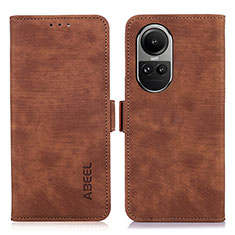 Funda de Cuero Cartera con Soporte Carcasa K08Z para Oppo Reno10 Pro 5G Marron