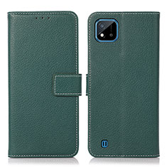 Funda de Cuero Cartera con Soporte Carcasa K08Z para Realme C20A Verde