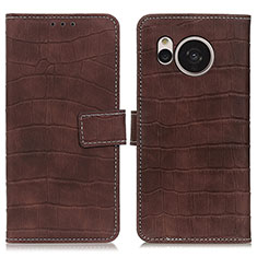 Funda de Cuero Cartera con Soporte Carcasa K08Z para Sharp Aquos Sense7 Plus Marron