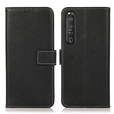 Funda de Cuero Cartera con Soporte Carcasa K08Z para Sony Xperia 1 III Negro