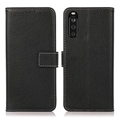 Funda de Cuero Cartera con Soporte Carcasa K08Z para Sony Xperia 10 III Lite Negro