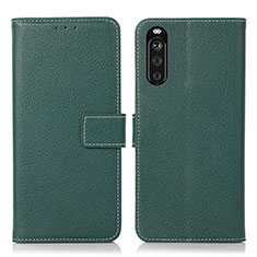 Funda de Cuero Cartera con Soporte Carcasa K08Z para Sony Xperia 10 III Lite Verde