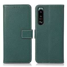 Funda de Cuero Cartera con Soporte Carcasa K08Z para Sony Xperia 5 III SO-53B Verde