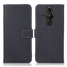 Funda de Cuero Cartera con Soporte Carcasa K08Z para Sony Xperia PRO-I Azul Real