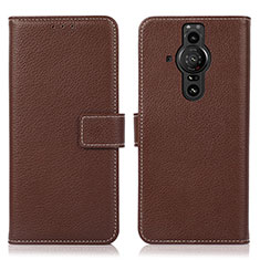 Funda de Cuero Cartera con Soporte Carcasa K08Z para Sony Xperia PRO-I Marron