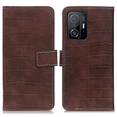 Funda de Cuero Cartera con Soporte Carcasa K08Z para Xiaomi Mi 11T Pro 5G Marron